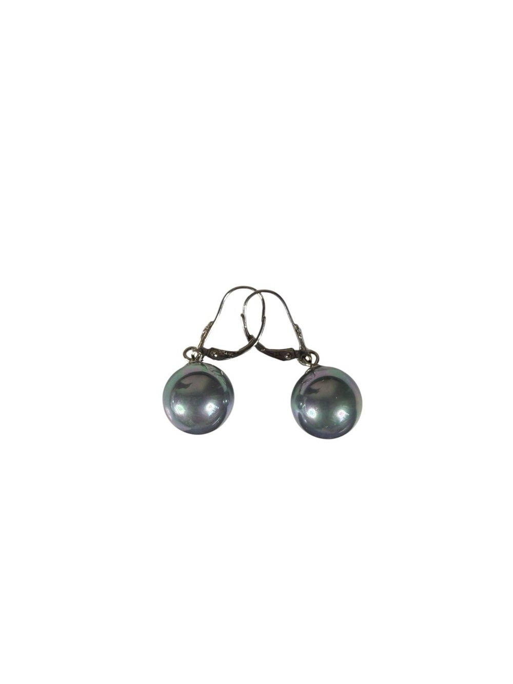 Sterling Silver Gray Pearl Drop Earrings